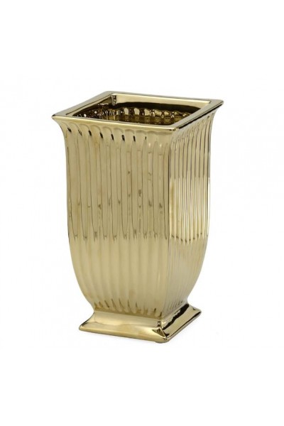 VASO 12 X 20 CM CERÂMICA DOURADO